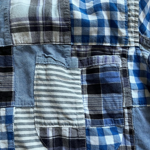 J Crew IndianMadras Blue and Black Men's Shirt - Picture 3 of 9